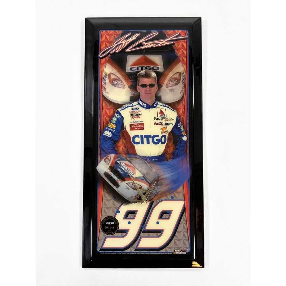 JEBCO Jeff Burton 99 Citgo NASCAR Limited Edition Wall Clock Plaque Numbered